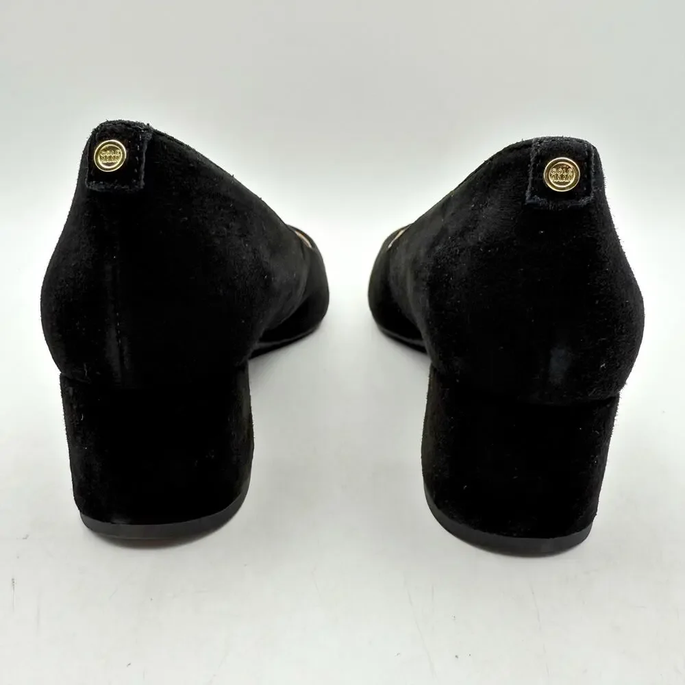 Cole Haan Womens The Go-To Pumps Size 5.5 EU 35.5 Black Suede 45 mm NIB